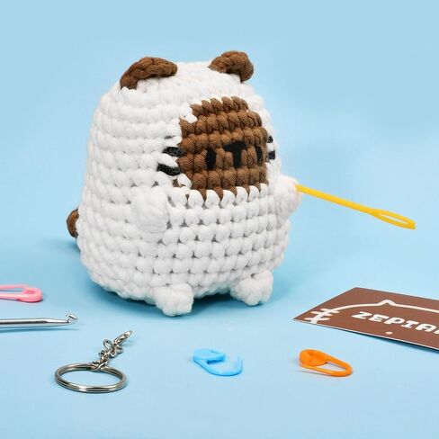 Beginners Crochet Kit, Crochet Animal Kit, All in One Crochet Kit, Crochet Starters Kit for Adult Kids, Crochet Kit for Beginners with Step-by-Step Video Tutorials - The Siamese Cat in Kuwait