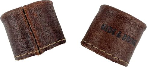 Hide & Drink, Leather Ring Thimble (2 Pack) Finger Protector, Handmade from Full Grain Leather - Bourbon Brown in Saudi Arabia
