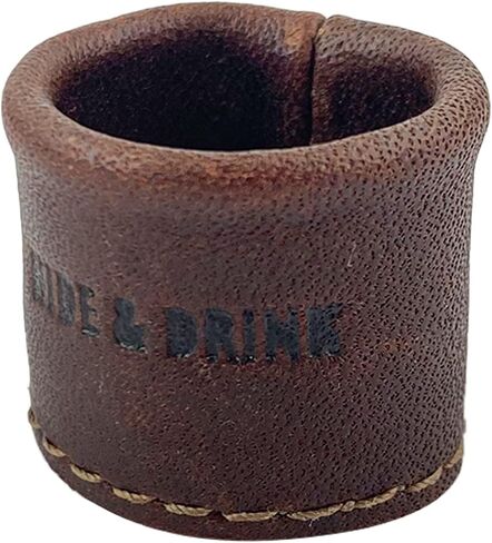 Hide & Drink, Leather Ring Thimble (2 Pack) Finger Protector, Handmade from Full Grain Leather - Bourbon Brown in Saudi Arabia