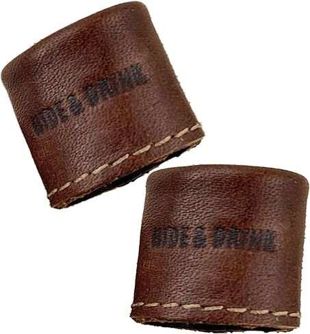 Hide & Drink, Leather Ring Thimble (2 Pack) Finger Protector, Handmade from Full Grain Leather - Bourbon Brown in Saudi Arabia