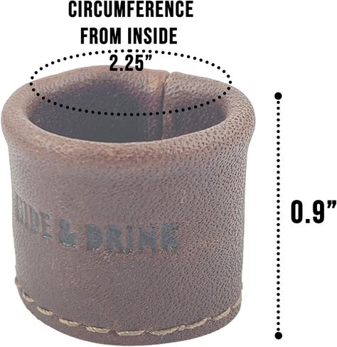 Hide & Drink, Leather Ring Thimble (2 Pack) Finger Protector, Handmade from Full Grain Leather - Bourbon Brown in Saudi Arabia