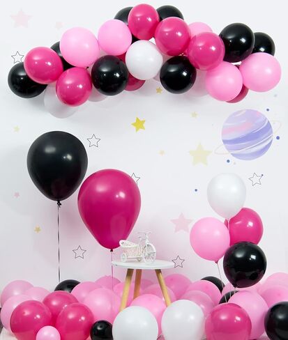 Ponamfo Black Party Latex Balloons - 100Pcs 18"+12"+10"+5" Ballons Balloon Arch Kit as Birthday Party Balloons Baby Shower Balloons Wedding Anniversary Bridal Shower Party Decorations in Kuwait