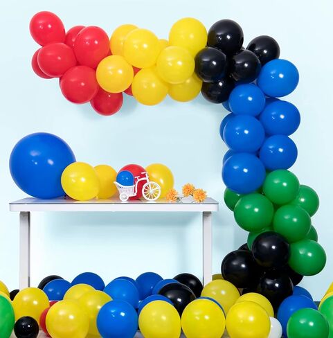 Ponamfo Black Party Latex Balloons - 100Pcs 18"+12"+10"+5" Ballons Balloon Arch Kit as Birthday Party Balloons Baby Shower Balloons Wedding Anniversary Bridal Shower Party Decorations in Kuwait