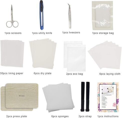 مجموعة أدوات ضغط الزهور الاحترافية الكبيرة جدًا من Worown، مكبس زهور A3، مكبس أوراق الشجر، طقم ضغط النبات، 11.8 × 15.7 بوصة، طقم ضغط طبيعي 6 طبقات بما في ذلك التعليمات (بني) in Kuwait