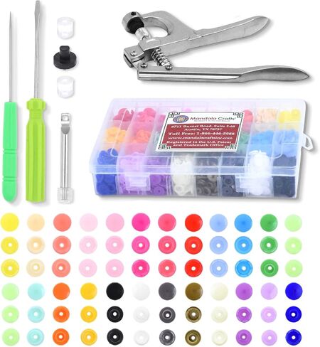 Mandala Crafts Size 20 12mm ½ in Assorted No Sew Plastic Snaps Kit in Kuwait