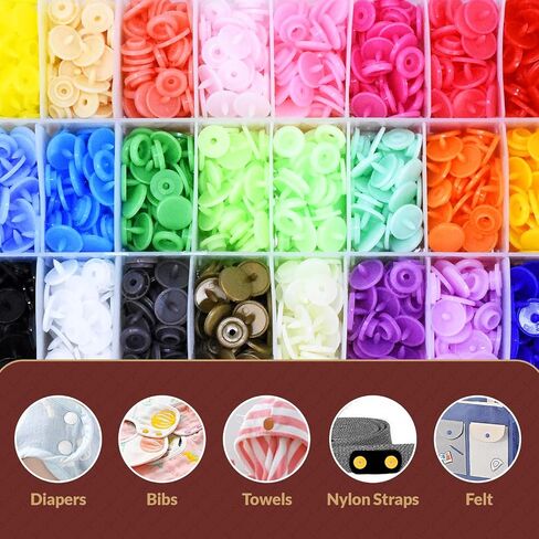 Mandala Crafts Size 20 12mm ½ in Assorted No Sew Plastic Snaps Kit in Kuwait