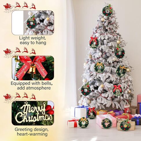 8 Pieces Ｍiniature Christmas Ｗreath Dollhouse Hanging Ｗreath Scene Ｍodel Small Ｗreath Christmas Garlands for Dollhouse Christmas Party Decoration,4 Styles (Natural Style) in Saudi Arabia