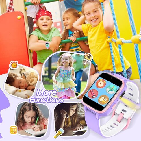 ساعة موسيقى مشغل MP3 من Butele Kids Games، ساعة ذكية للأطفال مع 16 لعبة، مصباح يدوي، ساعة منبه، كاميرا، ساعة أطفال هدية عيد ميلاد للأولاد والبنات 4-16 (وردي) in Kuwait