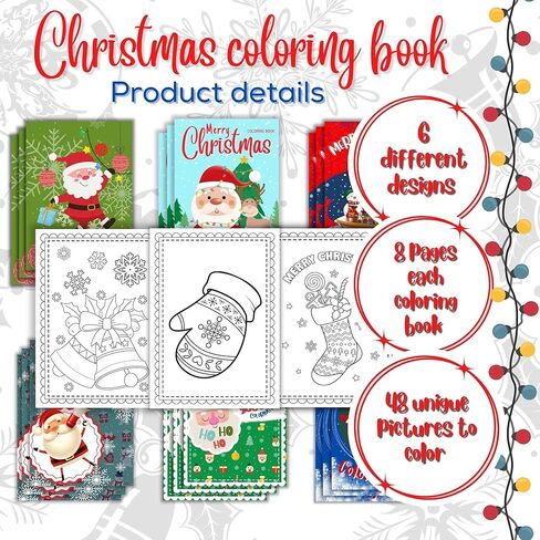 كتاب تلوين 18 قطعة متعددة الأغراض لعيد الميلاد للأطفال مع حزمة ملصقات مجانية - جوارب عيد الميلاد وأكياس هدايا حشو - هدايا حفلات موسم الأعياد هدية كبيرة in Kuwait