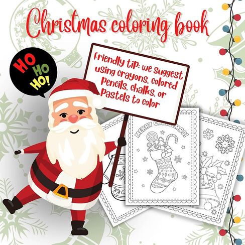 كتاب تلوين 18 قطعة متعددة الأغراض لعيد الميلاد للأطفال مع حزمة ملصقات مجانية - جوارب عيد الميلاد وأكياس هدايا حشو - هدايا حفلات موسم الأعياد هدية كبيرة in Kuwait