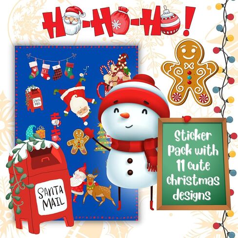 كتاب تلوين 18 قطعة متعددة الأغراض لعيد الميلاد للأطفال مع حزمة ملصقات مجانية - جوارب عيد الميلاد وأكياس هدايا حشو - هدايا حفلات موسم الأعياد هدية كبيرة in Kuwait