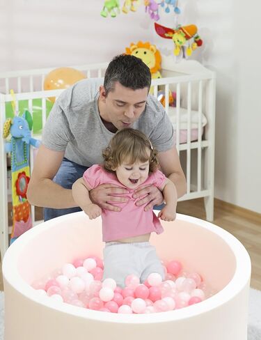 حفر كرات إسفنجية كبيرة جدًا للأطفال الصغار الصغار حوض سباحة دائري مع هدايا إسفنجية ناعمة للأطفال الرضع (غير متضمنة الكرات) باللون الأبيض in Kuwait