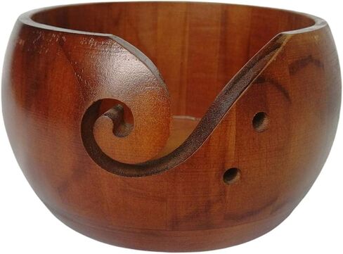 Bamboo Yarn Bowl,Handmade Knitting Bowl Wool Holder,DIY Natural Embroidery Crocheting Storage Accessories for Crochet Home Decor in Kuwait