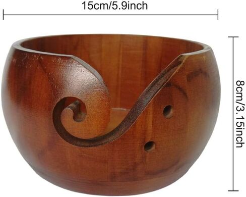 Bamboo Yarn Bowl,Handmade Knitting Bowl Wool Holder,DIY Natural Embroidery Crocheting Storage Accessories for Crochet Home Decor in Kuwait