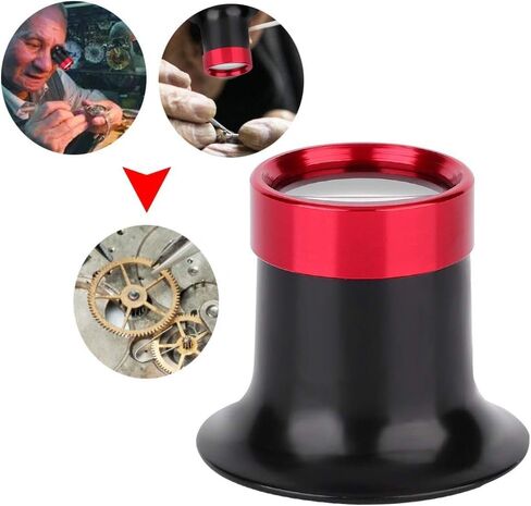 عدسة مكبرة 10X من Watchmaker Loupe، عدسة مكبرة من سبائك الألومنيوم لإصلاح الساعة، عدسة مكبرة، عدسة مكبرة صغيرة خفيفة الوزن (1 قطعة - 20X) in Kuwait