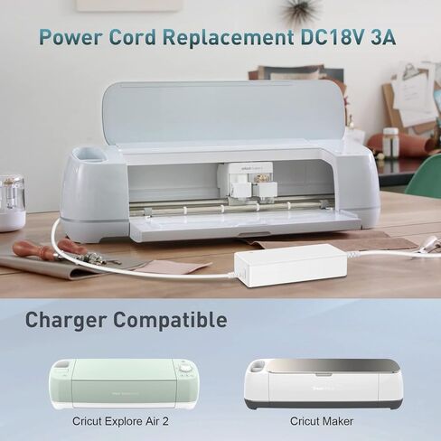 18V Power Cord Replacement for Cricut Maker and Cricut Explore Air 2 Cutting Machine Mini Cake Explore One Create Cricut Maker KSAH1800250T1M2 Plug Cord Replacement Charger Power Supply in Kuwait