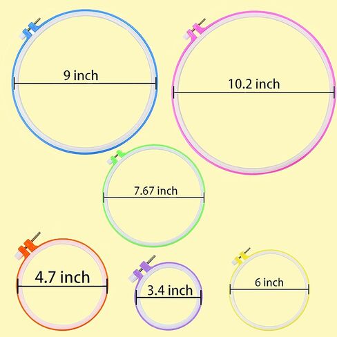 ONESHAW Embroidery Kit 141 Pcs,100 Colors Threads,6 Pcs Embroidery Hoops,2 Pcs Aida Cloth,9 Sewing Pins,Cross Stitch Tools and Embroidery Starter Kit for Adults and Kids Beginners in Kuwait
