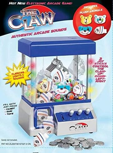 Claw Machine - Arcade Mini Toy Grabber Machine for Kids - Candy Machine- Retro Carnvial Music & Flashing Lights- Best Birthday Gift Game. Use Gumballs, Candy, Toys, or Small Prizes (Blue) in Kuwait