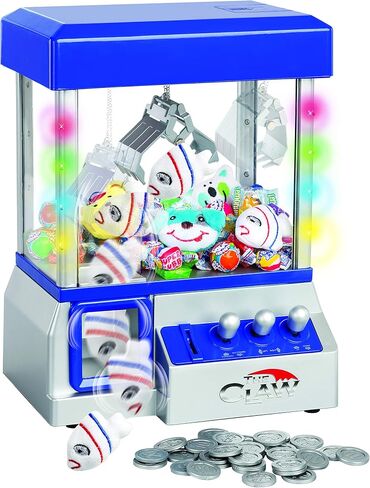 Claw Machine - Arcade Mini Toy Grabber Machine for Kids - Candy Machine- Retro Carnvial Music & Flashing Lights- Best Birthday Gift Game. Use Gumballs, Candy, Toys, or Small Prizes (Blue) in Kuwait