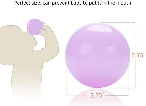 كرات كرات ماكرون من بلاي ماتي - كرات بلاستيكية خالية من الفثالات والبيسفينول A، مقاس 2.75 بوصة، كرات ضغط مقاومة للسحق، لعبة ممتعة لحفرة السباحة لتزيين حفلات أعياد الميلاد، عبوة من 100 قطعة in Kuwait