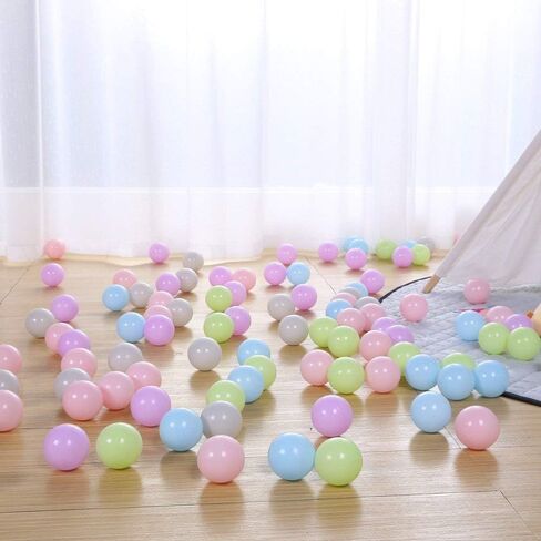 كرات كرات ماكرون من بلاي ماتي - كرات بلاستيكية خالية من الفثالات والبيسفينول A، مقاس 2.75 بوصة، كرات ضغط مقاومة للسحق، لعبة ممتعة لحفرة السباحة لتزيين حفلات أعياد الميلاد، عبوة من 100 قطعة in Kuwait