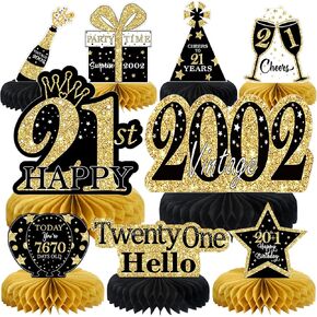 9 Pcs 50th Birthday Decorations Honeycomb Centerpieces for Women Men, Black Gold 1973 Aged to Perfection Vintage Centerpieces for Tables Toppers,Fifty Years Birthday Party Decorations Supplies in Kuwait