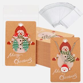 بطاقات حلق عيد الميلاد من ovsor - 120 قطعة من بطاقات القرط و120 قطعة من الحقائب لتعبئة وعرض القرط، وبطاقات حلق رجل الثلج لتعبئة الأقراط والقلائد والمجوهرات in Kuwait