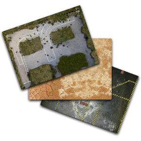 حصيرة ألعاب متوافقة مع Warhammer 40k Kill Team - 22 × 30 Killteam Table Top Play Mat Game Board for Warhammer Starter Set أو Advanced - لمسة نهائية غير لامعة ومسطحة - (صحراء متشققة)