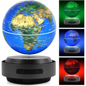 Automatic lifting Magnetic Levitation Floating Globe Anti Gravity Rotating World Map with LED Light for Educational Gift Home Office Desk Decoration in Saudi Arabia