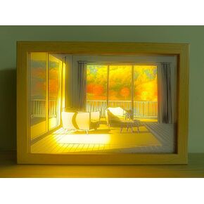 Neioaas Lighting Painting Decor - LED Illuminated Painting Light,3 Modes Light Art Painting Photo Frame Wall Art Decor,Desktop Art Painting Frame,Creative Bedroom Home Decor Gift(9.7*6.7in,Sunning Dog in Kuwait