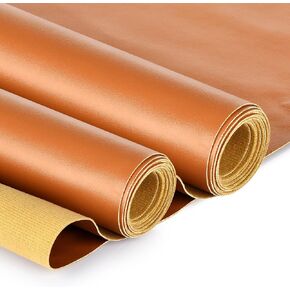 Faux Leather 2 Yards 58" x 72", 1.0 mm Thick Upholstery Leather PU Fabric Synthetic Leather Material Vinyl Leather Sheets for Upholstery Crafts, DIY Sewing, Sofa, Handbag (Apricot_Smooth Surface) in Kuwait