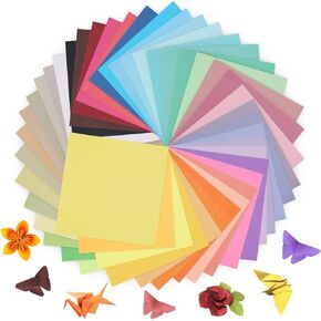 Origami Paper 50 Colors 100 Sheets 6" x 6" , Double Sided Color Origami Kit for Crafts & Art, Allow for Easy & Intricate Folding