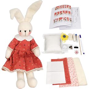 Adult and Child Doll Making Kits, DIY Plush Doll Sewing Kits, Cute Animal Dolls, Gifts for Girls, Handmade Doll Craft Kits. (Rabbit Boy)