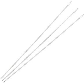 uxcell 25Pcs Beading Needles Fine Thin Long Straight Sewing Embroidery Threads Stainless Steel 4.72 Inch 0.7mm Wire Diameter