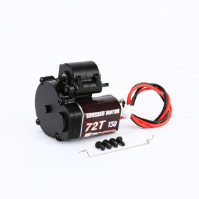 RCAWD FCX24 Motor 130 72t & FCX24 Transmission Metal Gearbox Combo for FMS 1/24 FCX24 Power Wagon, Smasher V2 Monster Truck Upgrades Parts Black