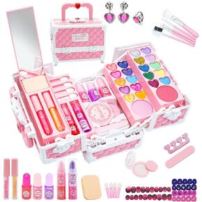 Kids Makeup Kit for Girl - Toys for Girls,Washable Play Makeup Toys Set for Dress Up,Non Toxic Toddlers Cosmetic Kits, Birthday Toys for Girls 3 4 5 6 7 8 9 10 11 12 Year Old Children Gift