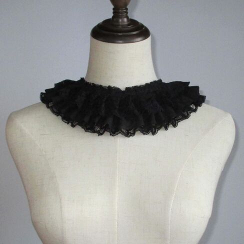 Trimscraft 3-1/2 بوصة واسعة مكشكشة من الدانتيل هامش الدانتيل تقليم تنورة تمديد فستان الخياطة الملحقات (2 ياردة، أسود) in Kuwait