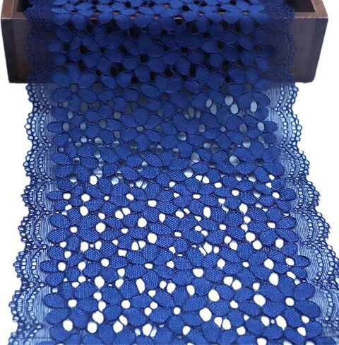 5 ياردات Forget-me-not شريط دانتيل مزين بالزهور قابل للتمدد مطرز من التول قماش تشذيب الدانتيل لإكسسوارات الشعر وحرف الخياطة وديكورات حفلات الزفاف (بيج) in Kuwait