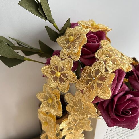 شريط دانتيل ثلاثي الأبعاد بسيط 3 ياردات من الدانتيل، مطرز عتيق من الدانتيل لتزيين الحرف اليدوية (أصفر) in Kuwait