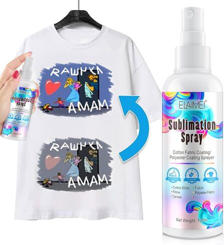 رذاذ طلاء التسامي، رذاذ التسامي للقمصان القطنية ويشمل أقمشة البوليستر، والكرتون، والقبعات، والقماش الفني، وحقائب اليد، والأكواب، وما إلى ذلك. التصاق فائق الطباعة ولمسة نهائية سريعة الجفاف ومقاومة للماء وعالية اللمعان in Kuwait