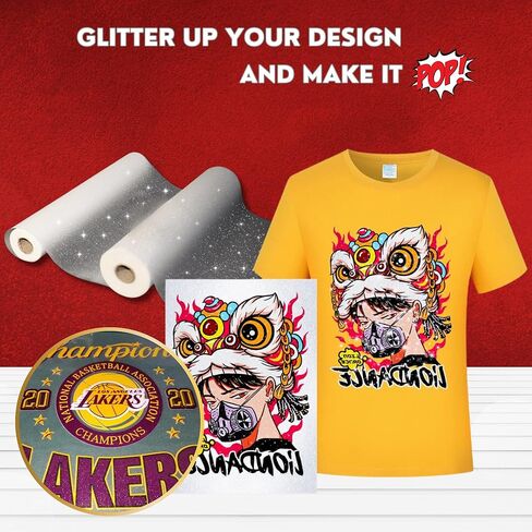 بكرة فيلم لامعة NGOODIEZ DTF - فيلم نقل ممتاز A3 لطابعات DTF - فيلم PET للقمصان والنسيج الداكن والخفيف - قابل للغسل، ويدوم طويلاً وملمس ناعم - قشر بارد (11.75 بوصة × 328 قدمًا) in Kuwait