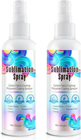 2PCS Sublimation Spray, Quick Dry & Super Adhesion, Sublimation Coating Spray for All Fabric, Including 100% Cotton, Polyester, Carton, Tote Bag, Pillows, Mugs, Canvas, High Gloss Vibrant Color in Kuwait