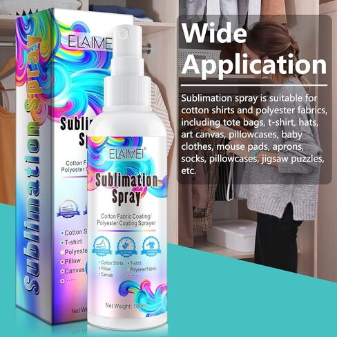 2PCS Sublimation Spray, Quick Dry & Super Adhesion, Sublimation Coating Spray for All Fabric, Including 100% Cotton, Polyester, Carton, Tote Bag, Pillows, Mugs, Canvas, High Gloss Vibrant Color in Kuwait