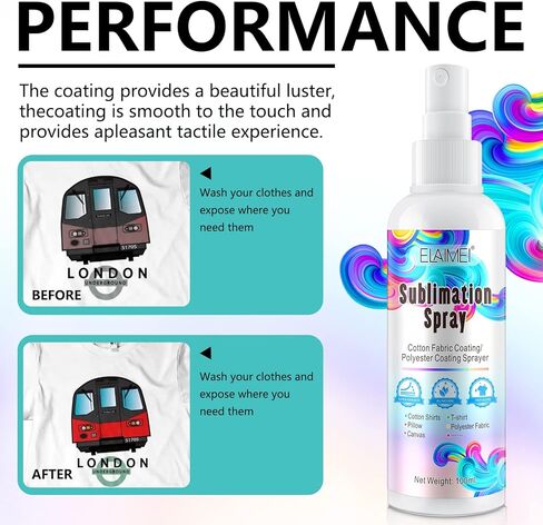 2PCS Sublimation Spray, Quick Dry & Super Adhesion, Sublimation Coating Spray for All Fabric, Including 100% Cotton, Polyester, Carton, Tote Bag, Pillows, Mugs, Canvas, High Gloss Vibrant Color in Kuwait