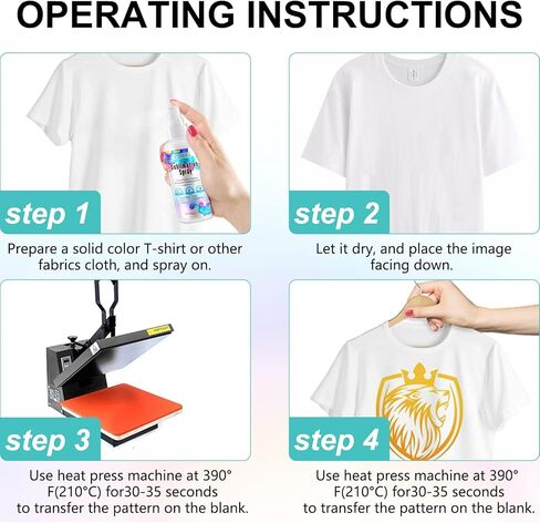 2PCS Sublimation Spray, Quick Dry & Super Adhesion, Sublimation Coating Spray for All Fabric, Including 100% Cotton, Polyester, Carton, Tote Bag, Pillows, Mugs, Canvas, High Gloss Vibrant Color in Kuwait