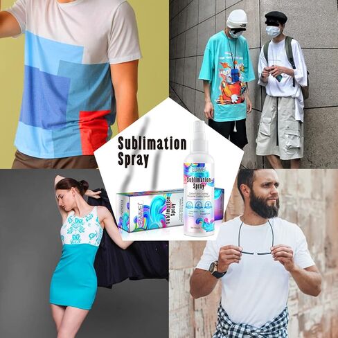 2PCS Sublimation Spray, Quick Dry & Super Adhesion, Sublimation Coating Spray for All Fabric, Including 100% Cotton, Polyester, Carton, Tote Bag, Pillows, Mugs, Canvas, High Gloss Vibrant Color in Kuwait
