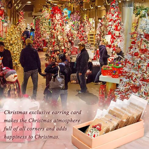 بطاقات حلق عيد الميلاد من ovsor - 120 قطعة من بطاقات القرط و120 قطعة من الحقائب لتعبئة وعرض القرط، وبطاقات حلق رجل الثلج لتعبئة الأقراط والقلائد والمجوهرات in Kuwait