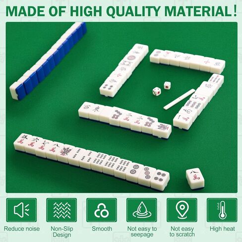 yasuwekik 2 Pack 35"x35" Mahjong Mats with Carrying Bags Rubber Anti-Slip Playmat Noise Reduction Mahjong Table Cover for Mahjong in Kuwait