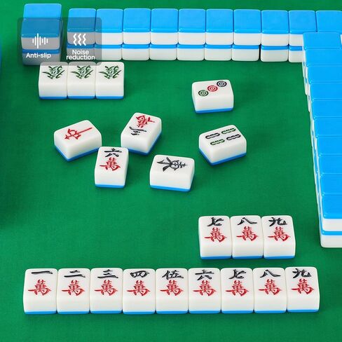 حصيرة طاولة ألعاب Mahjong Mat مناسبة لألعاب Mahjong Tile Game Poker Game Domino Game Mat مصنوعة من مادة مطاطية (أخضر، 22 بوصة) in Kuwait