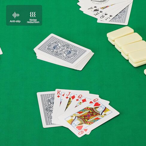 حصيرة طاولة ألعاب Mahjong Mat مناسبة لألعاب Mahjong Tile Game Poker Game Domino Game Mat مصنوعة من مادة مطاطية (أخضر، 22 بوصة) in Kuwait